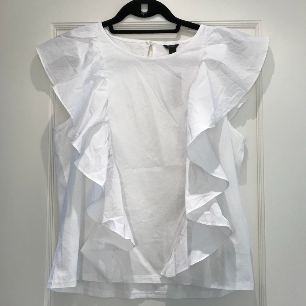 BNWT J CREW RUFFLE TANK TOP